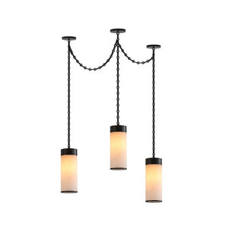 Cascading Chain Cylinder Chandelier-Neutral Decor