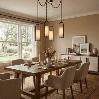 Cascading Chain Lantern Chandelier-Neutral Decor