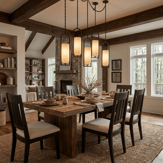 Cascading Chain Lantern Chandelier-Neutral Decor