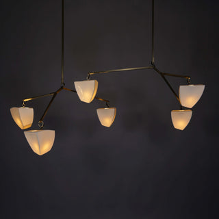 Iris Lustre en Laiton et Céramique à Créativité Individuelle Mobile