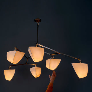 Iris Lustre en Laiton et Céramique à Créativité Individuelle Mobile