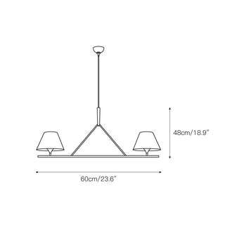 Keen Lustre Linéaire Moderne Élégant en Laiton et Tissu