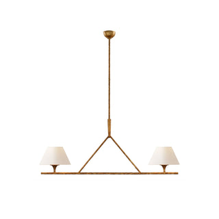 Keen Lustre Linéaire Moderne Élégant en Laiton et Tissu