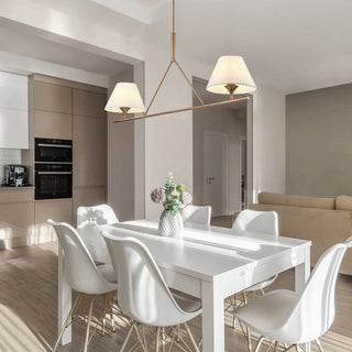 Keen Lustre Linéaire Moderne Élégant en Laiton et Tissu