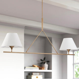 Keen Lustre Linéaire Moderne Élégant en Laiton et Tissu