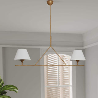 Keen Lustre Linéaire Moderne Élégant en Laiton et Tissu