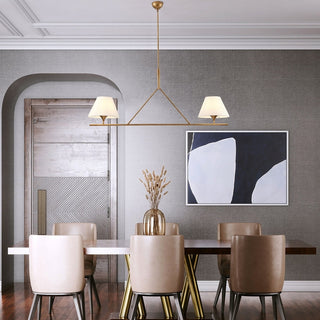 Keen Lustre Linéaire Moderne Élégant en Laiton et Tissu