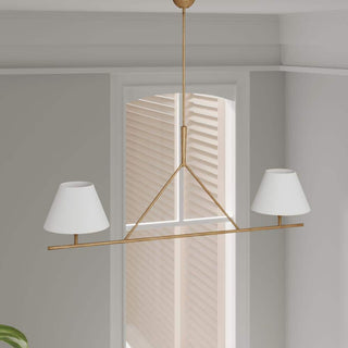 Keen Lustre Linéaire Moderne Élégant en Laiton et Tissu