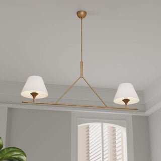 Keen Lustre Linéaire Moderne Élégant en Laiton et Tissu