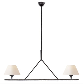 Keen Lustre Linéaire Moderne Élégant en Laiton et Tissu