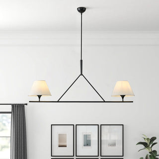 Keen Lustre Linéaire Moderne Élégant en Laiton et Tissu
