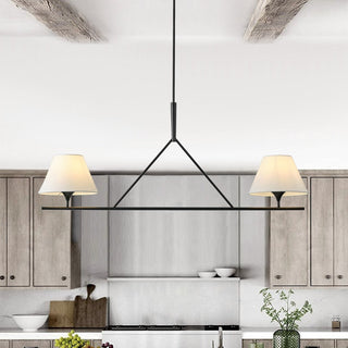 Keen Lustre Linéaire Moderne Élégant en Laiton et Tissu