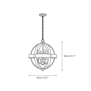 Luxe Suspension en Métal et Bois Industriel Vintage