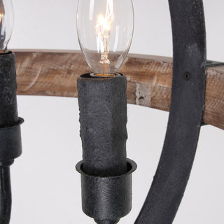 Luxe Suspension en Métal et Bois Industriel Vintage