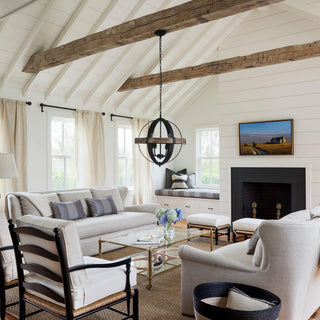 Luxe Suspension en Métal et Bois Industriel Vintage