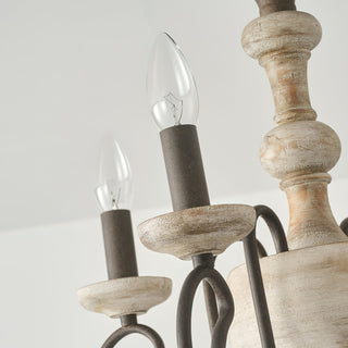 Myst Lampe de Plafond Semi-Encastrée en Métal et Bois Traditionnel Vintage