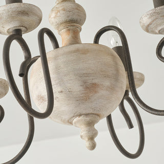 Myst Lampe de Plafond Semi-Encastrée en Métal et Bois Traditionnel Vintage