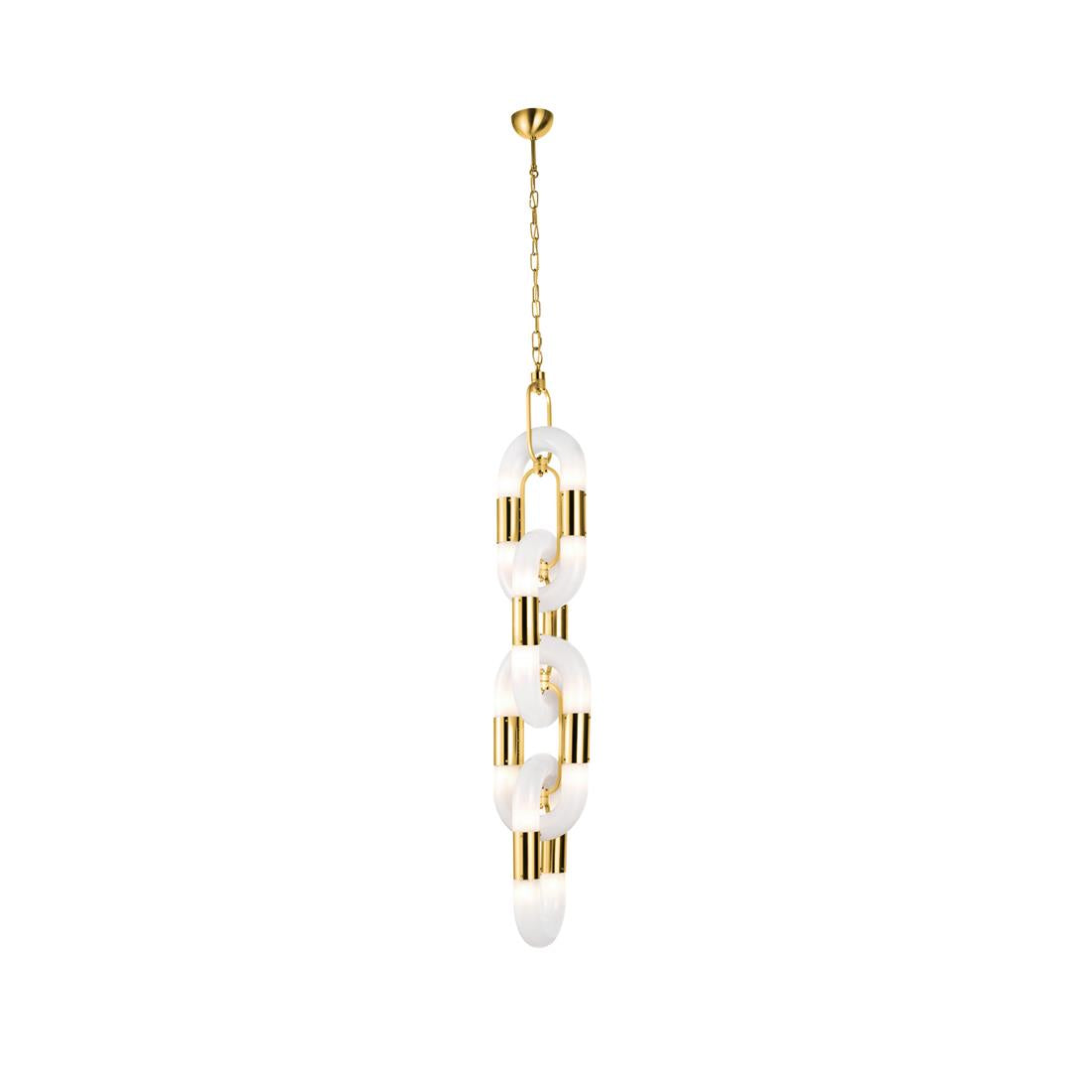Pendant Light Chain Link Modern Stainless Steel Hanging Lamp-Neutral Decor