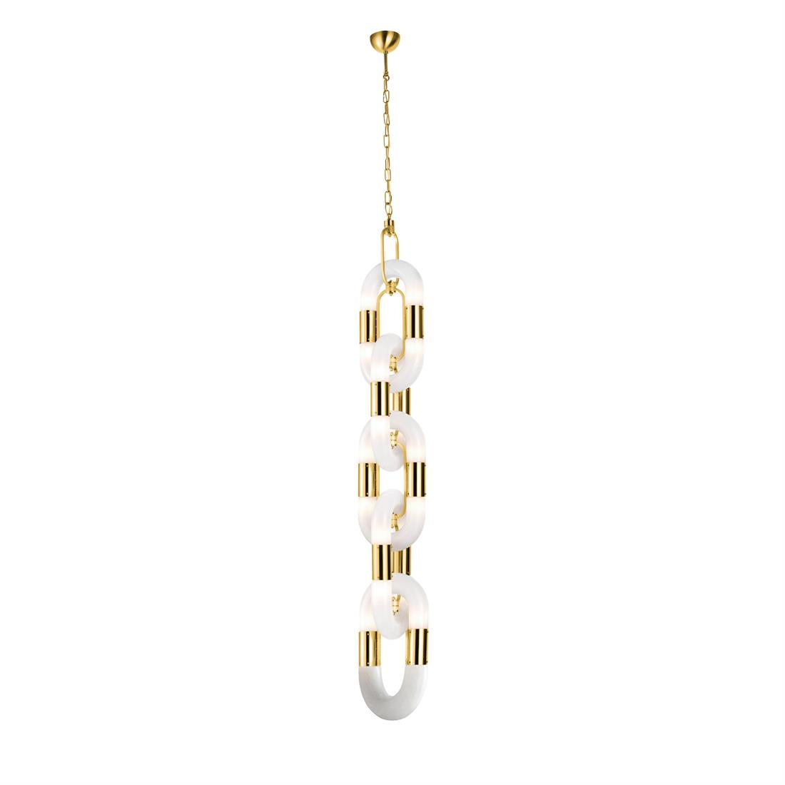 Pendant Light Chain Link Modern Stainless Steel Hanging Lamp-Neutral Decor