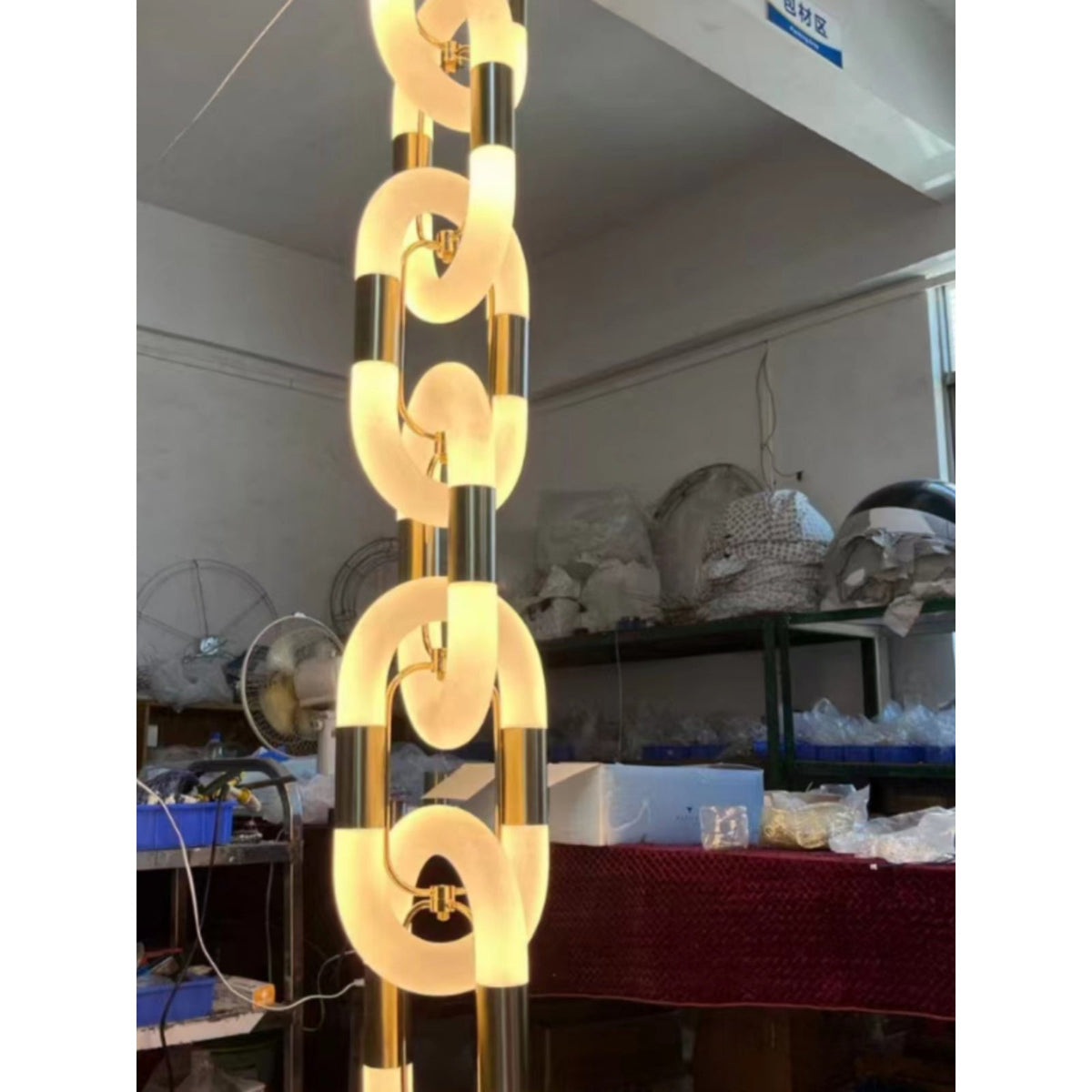 Pendant Light Chain Link Modern Stainless Steel Hanging Lamp-Neutral Decor