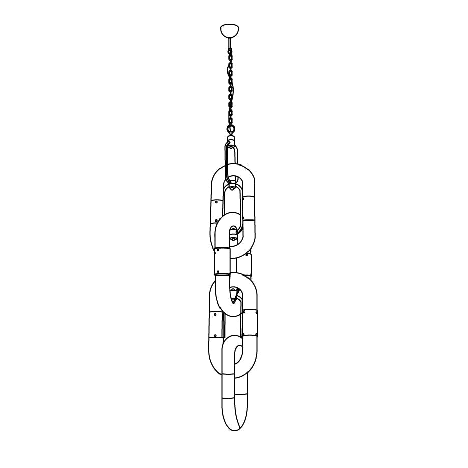 Pendant Light Chain Link Modern Stainless Steel Hanging Lamp-Neutral Decor
