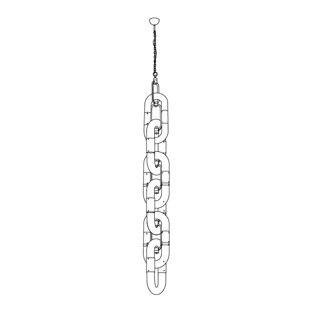Pendant Light Chain Link Modern Stainless Steel Hanging Lamp-Neutral Decor