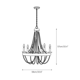 Rise Lustre en Métal et Bois Traditionnel Vintage