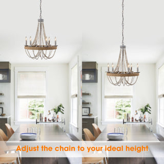Rise Lustre en Métal et Bois Traditionnel Vintage