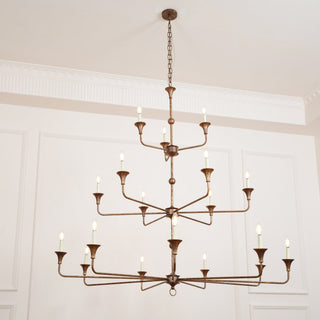 Wisp Grand Lustre en Métal de Bronze Industriel Vintage