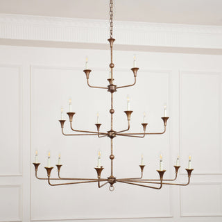 Wisp Grand Lustre en Métal de Bronze Industriel Vintage
