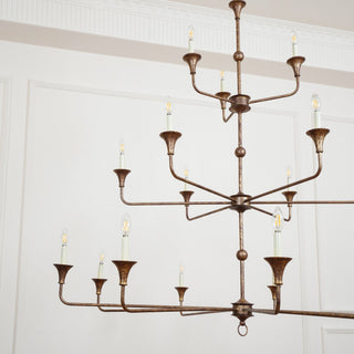 Wisp Grand Lustre en Métal de Bronze Industriel Vintage