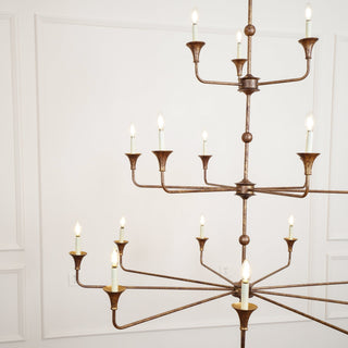 Wisp Grand Lustre en Métal de Bronze Industriel Vintage