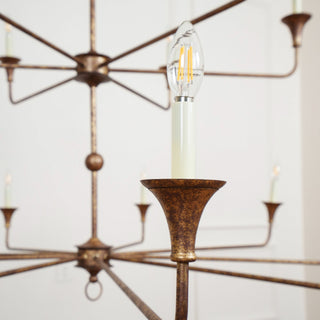 Wisp Grand Lustre en Métal de Bronze Industriel Vintage