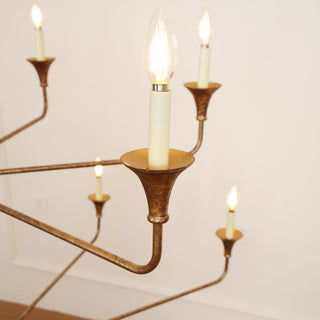 Wisp Grand Lustre en Métal de Bronze Industriel Vintage