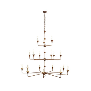 Wisp Grand Lustre en Métal de Bronze Industriel Vintage
