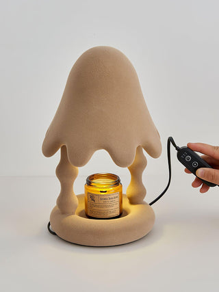 Alcariol Abstract Flocked Resin Lamp-Neutral Decor