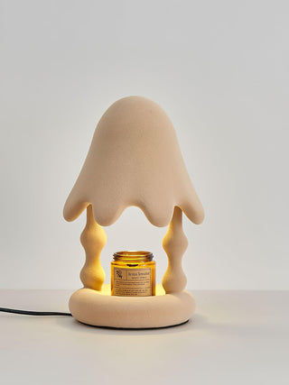 Alcariol Abstract Flocked Resin Lamp-Neutral Decor