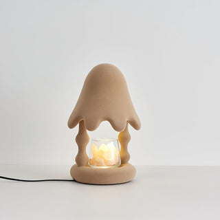 Alcariol Abstract Flocked Resin Lamp-Neutral Decor