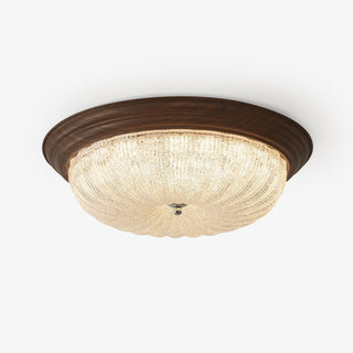 Esorila Lampe Plafonnier en Verre et Noyer Premium
