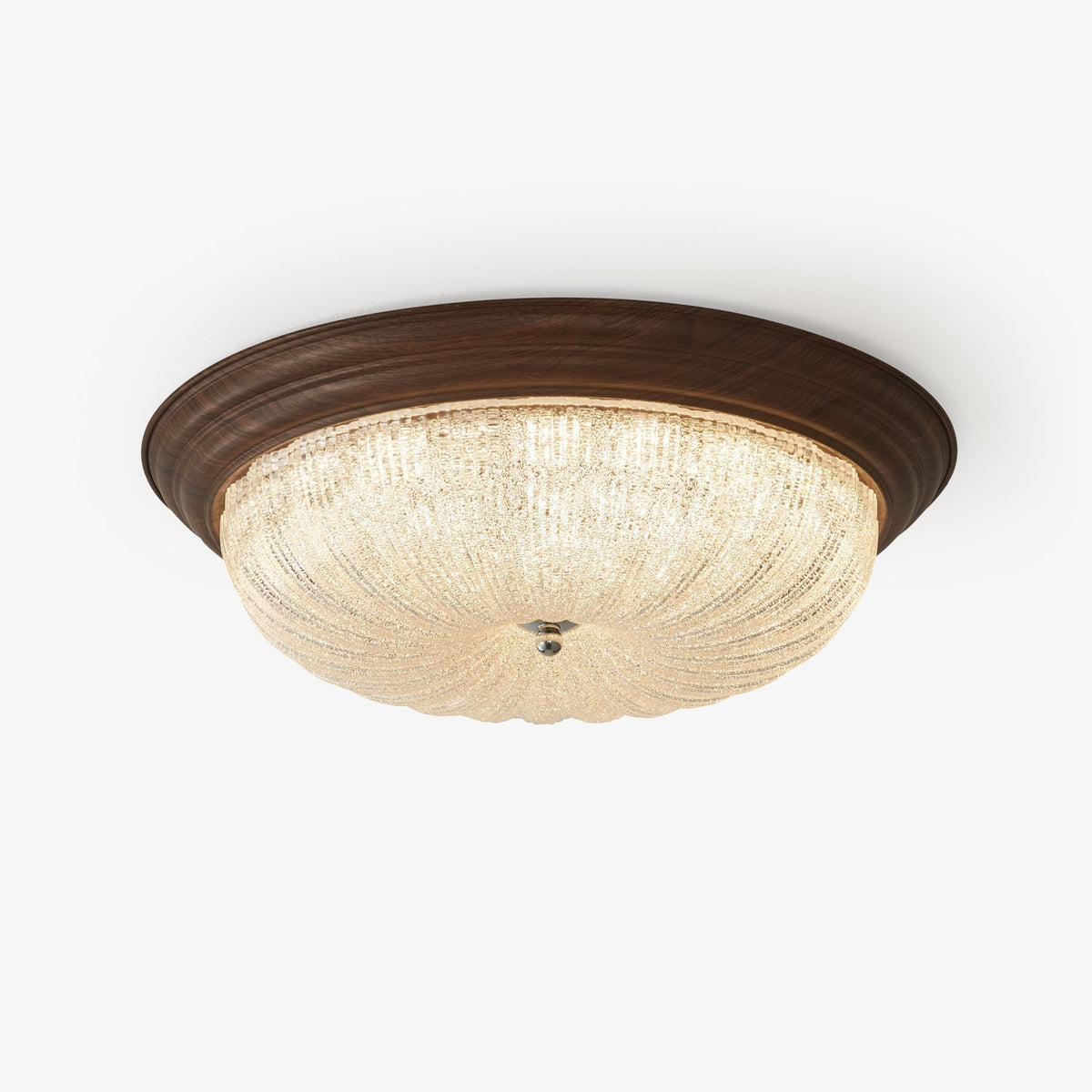 Darenevia Lampe Plafonnier en Verre et Noyer Premium