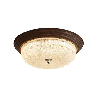 Esorila Lampe Plafonnier en Verre et Noyer Premium