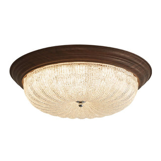 Esorila Lampe Plafonnier en Verre et Noyer Premium