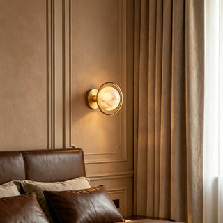 Celestial Ring Alabaster Wall Lamp-Neutral Decor