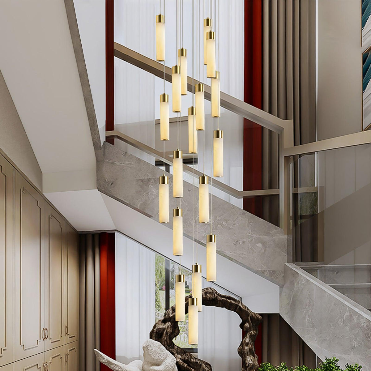Torira Lustre Albâtre pour Escalier
