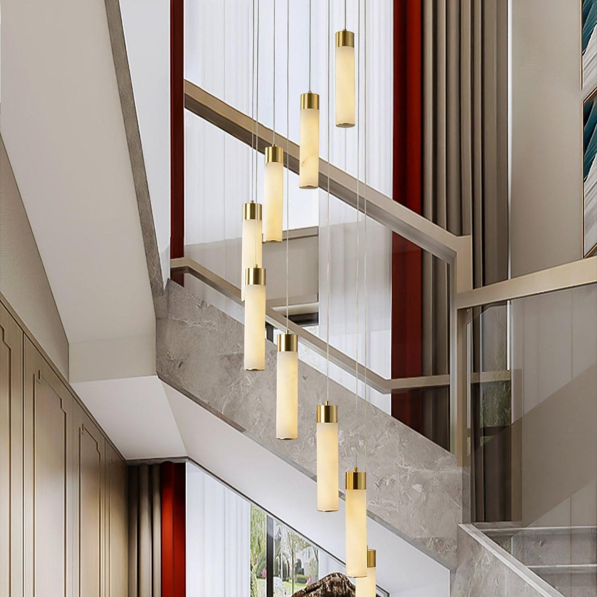 Torira Lustre Albâtre pour Escalier