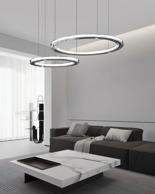 Lunara Double Anneau Crystal Lustre