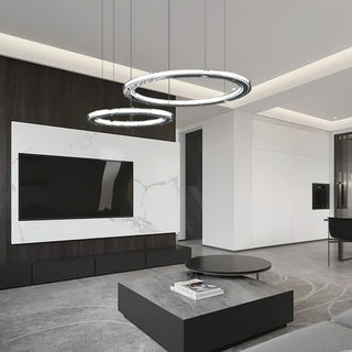 Lunara Double Anneau Crystal Lustre