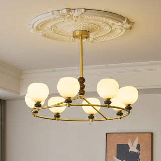 Nydoriel Lustre Haut de Gamme Nordique en Laiton et Bois