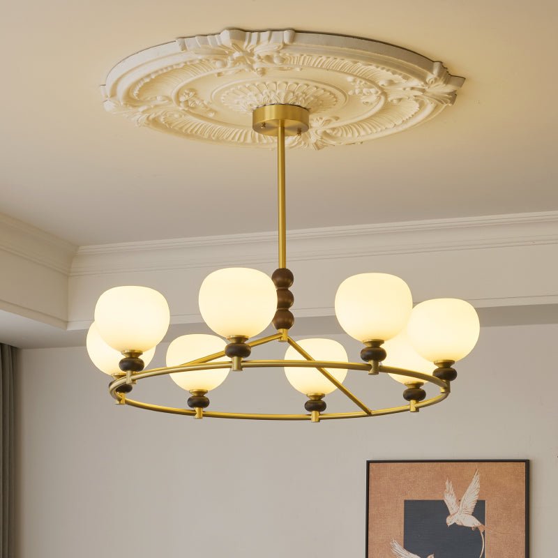 Nydoriel Lustre Haut de Gamme Nordique en Laiton et Bois