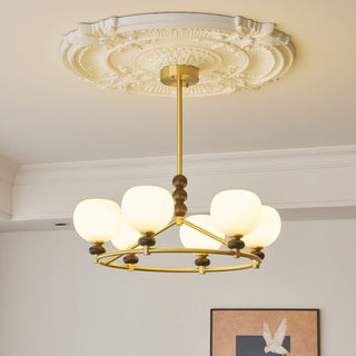 Nydoriel Lustre Haut de Gamme Nordique en Laiton et Bois